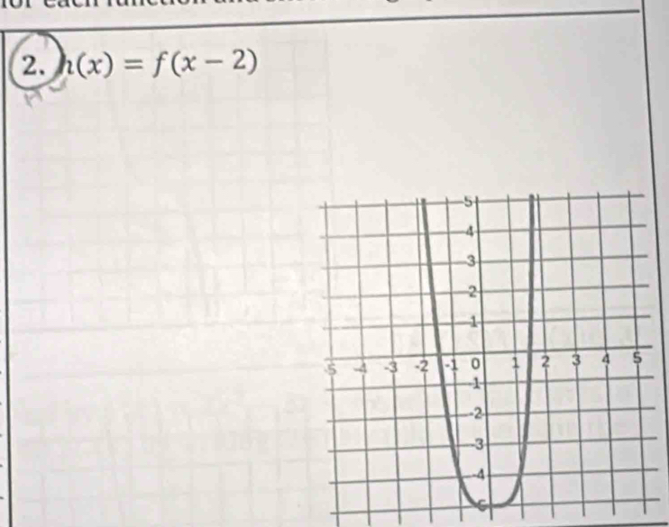 h(x)=f(x-2)