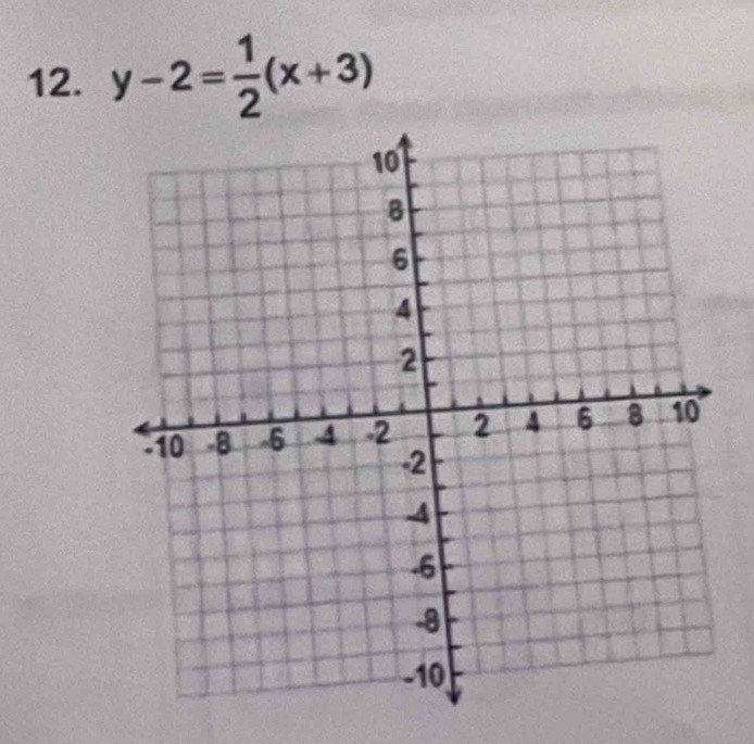 y-2= 1/2 (x+3)