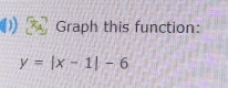 Graph this function:
y=|x-1|-6