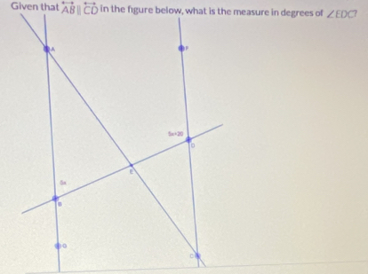 Given that ∠ EDC