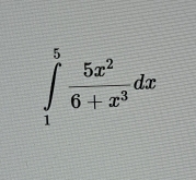 ∈tlimits _1^(5frac 5x^2)6+x^3dx