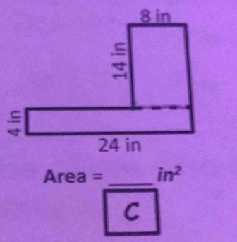 Area = in^2
C