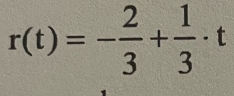 r(t)=- 2/3 + 1/3 · t