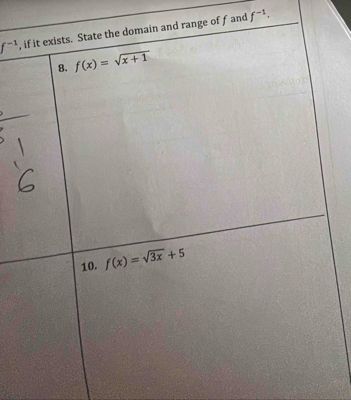 f^(-1) f and f^(-1).