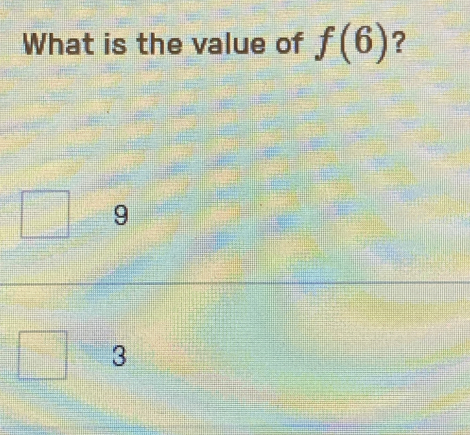 What is the value of f(6) ?
9
3