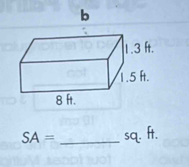 SA=
sq. ft.