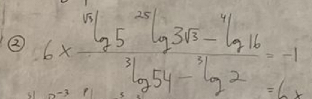 ② 6x-25=1y5^(sqrt(3))-131= 1/31 