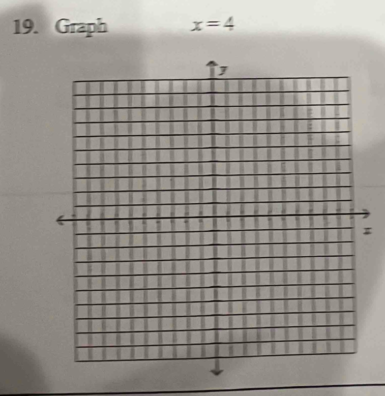 Graph x=4