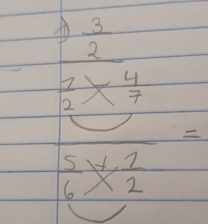 frac  3/7 = frac 7*  4/7  1/5 *  2/7 =