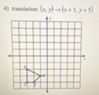 translation: (x,y)to (x+1,y+5)