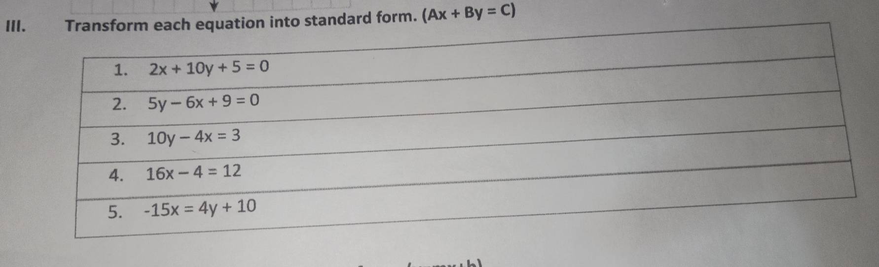 IIion into standard form. (Ax+By=C)