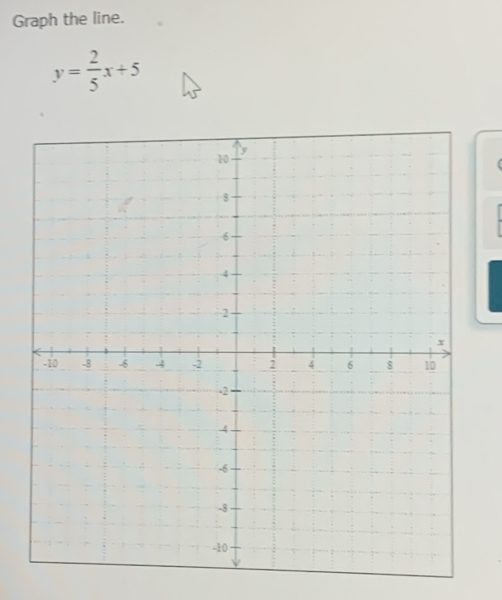 Graph the line.
y= 2/5 x+5