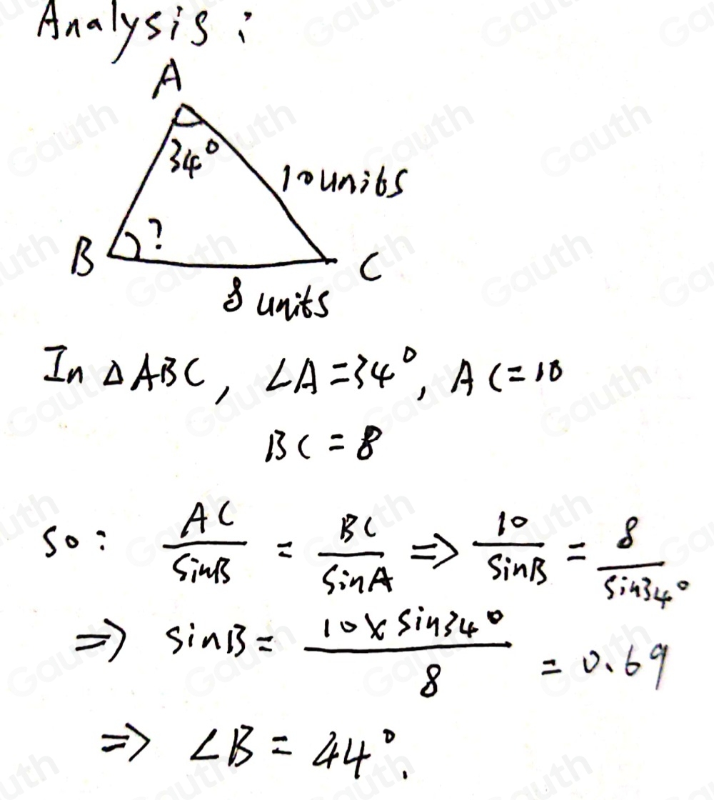 Solved: Sketch a triangle and name it ABC. Label the side opposite ...