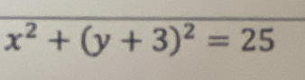 x^2+(y+3)^2=25