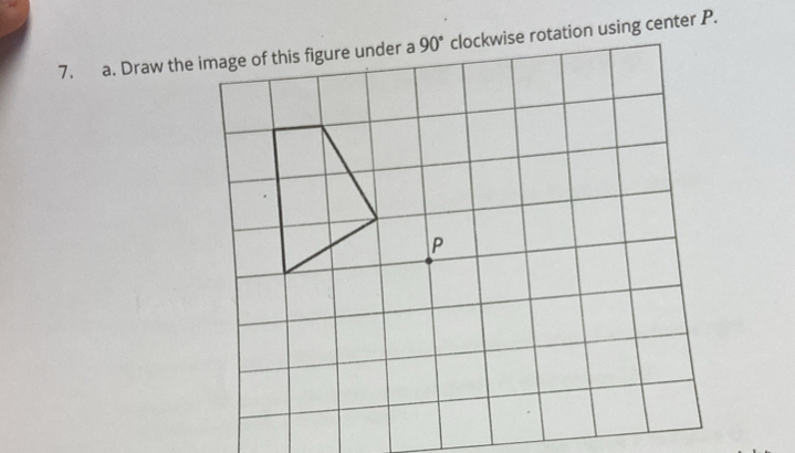 clockwise rotation using center P.