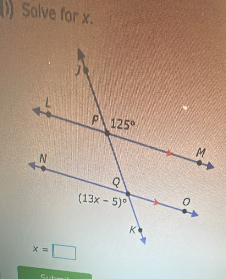 Solve for x.
C