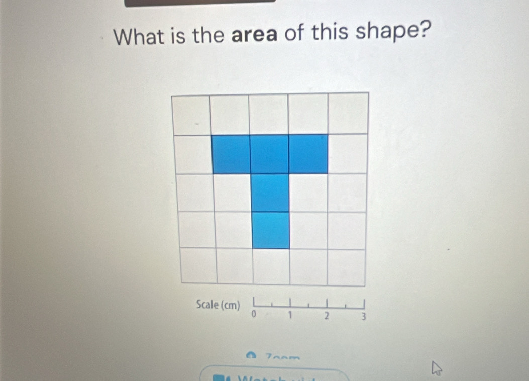 What is the area of this shape? 
7nam