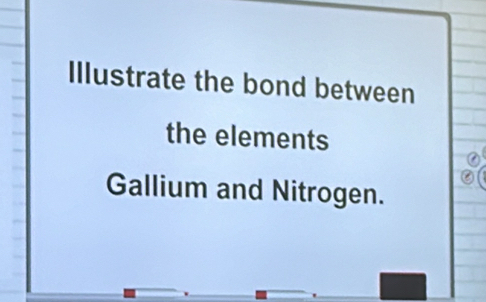 Illustrate the bond between 
the elements 
Gallium and Nitrogen.