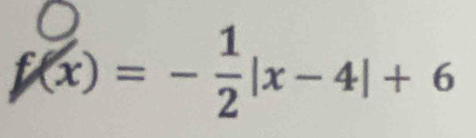 f(x)=- 1/2 |x-4|+6