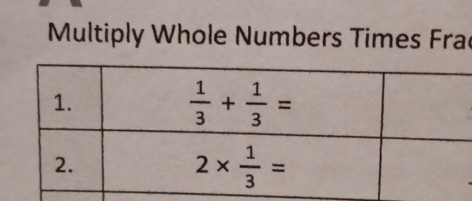 Multiply Whole Numbers Times Frac