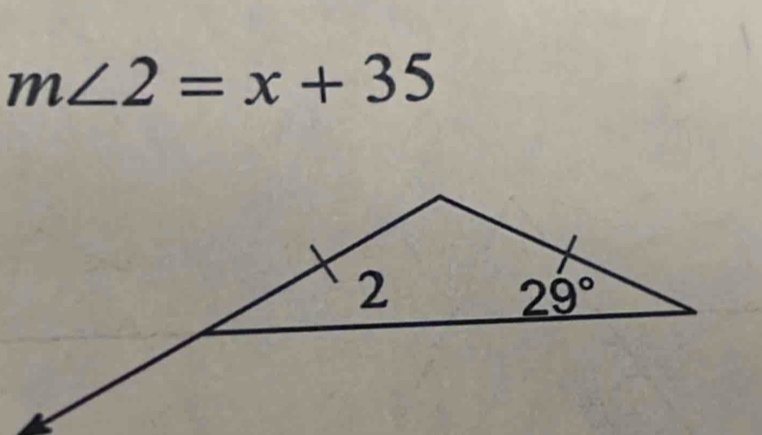 m∠ 2=x+35