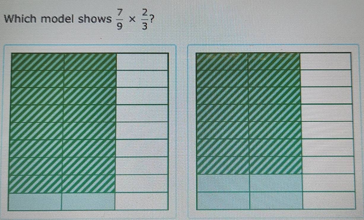 Which model shows  7/9 *  2/3 