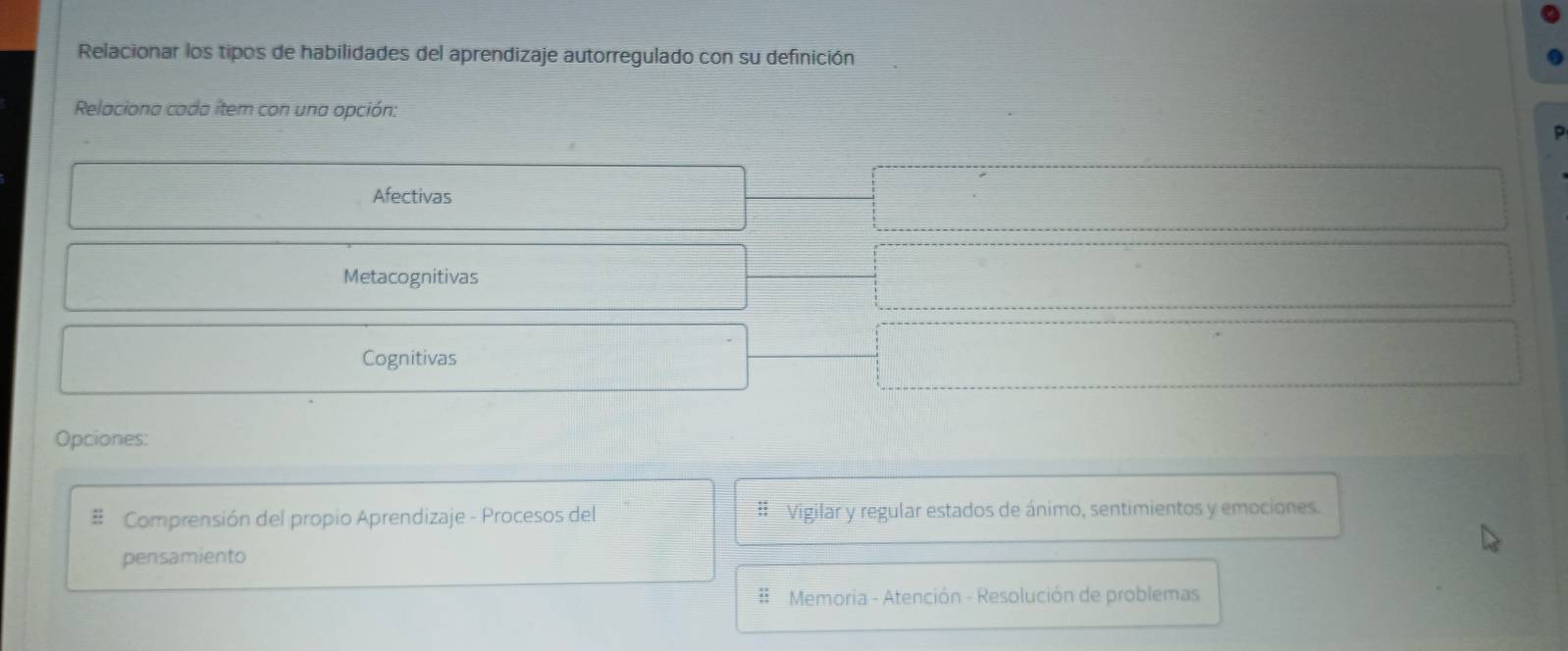Relacionar los tipos de habilidades del aprendizaje autorregulado con ...