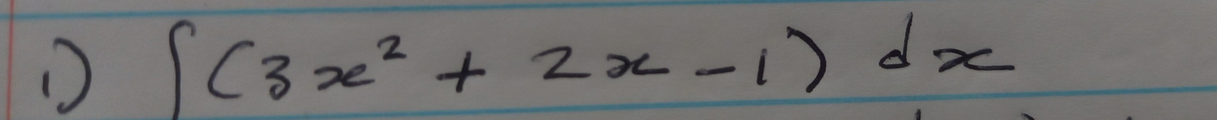 ∈t (3x^2+2x-1)dx