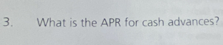 What is the APR for cash advances?