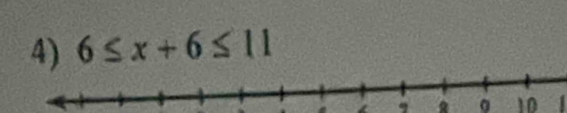 6≤ x+6≤ 11
a .
10 1