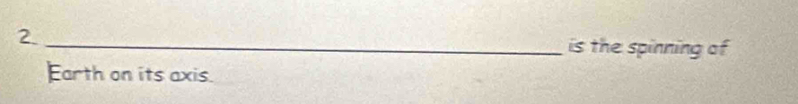 is the spinning of 
Earth on its axis.