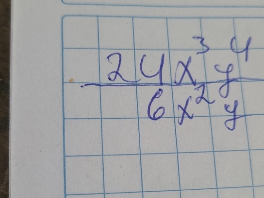  24x^3y^4/6x^2y 