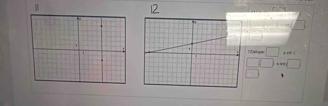 12)slope: y -int: (