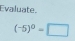 Evaluate
(-5)^0=□