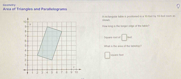 Solved: Geometry Area of Triangles and Parallelograms A rectangular ...