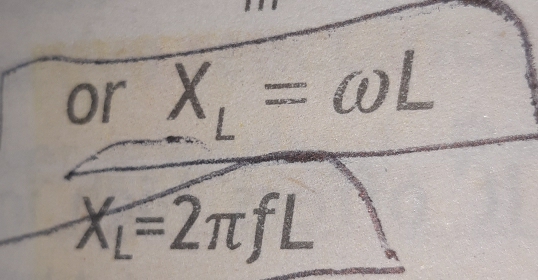 or X_L=omega L
X_L=2π fL