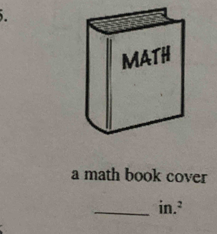 a math book cover 
_ in.^2