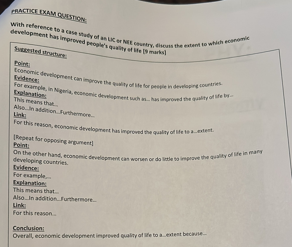 Solved: PRACTICE EXAM QUESTION: With reference to a case study of an ...