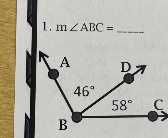 m∠ ABC= _