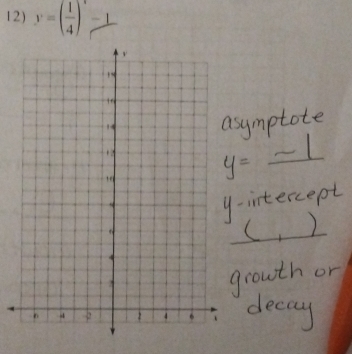 y=( 1/4 )^x