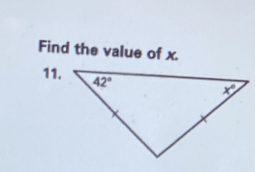 Find the value of x.
11.