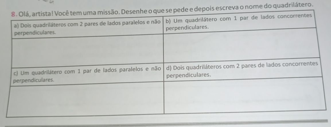 ome do quadrilátero.