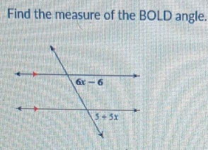 Find the measure of the BOLD angle.