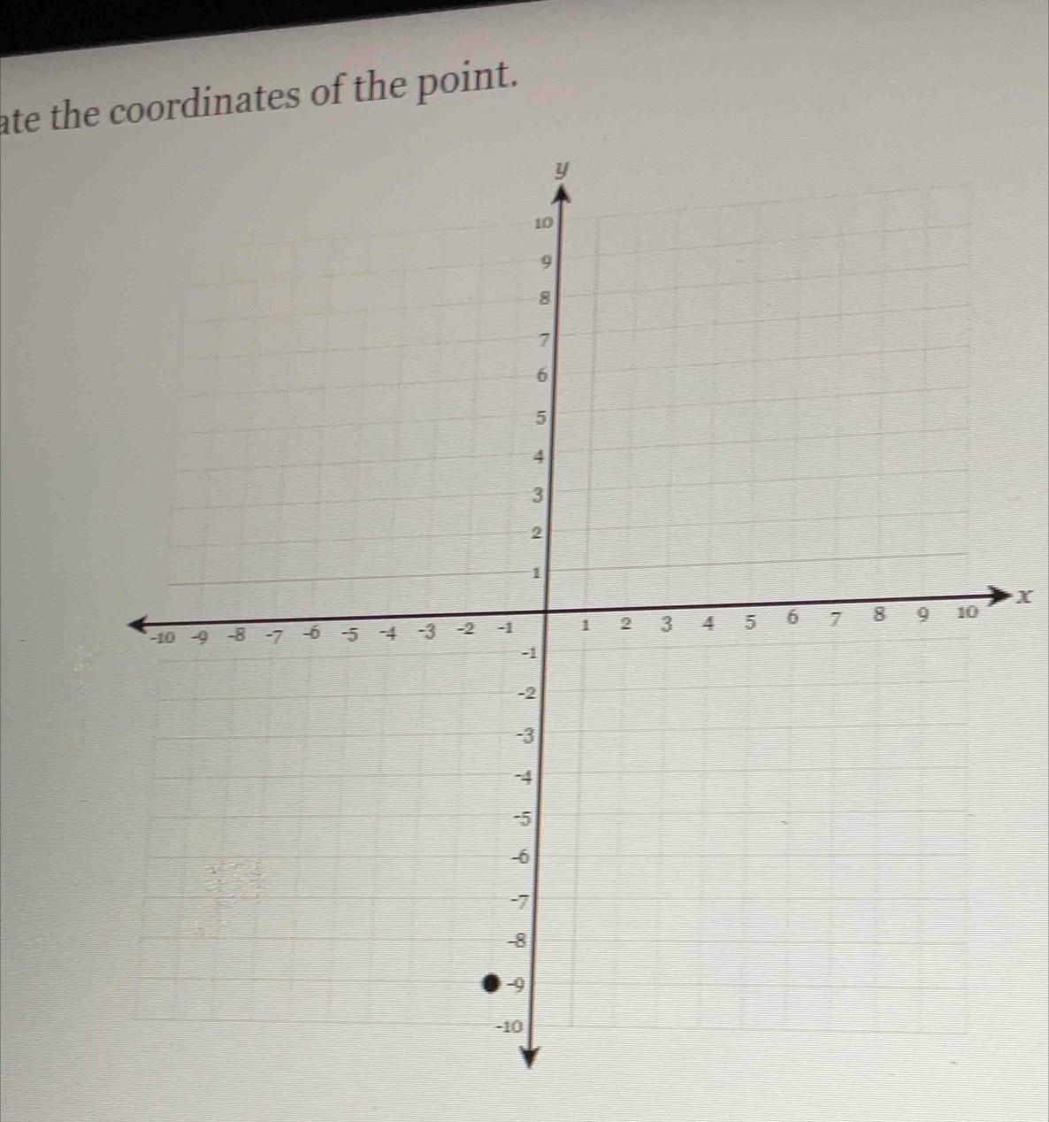 ate the coordinates of the point.
X