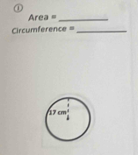 ①
Area_
Circumference =_