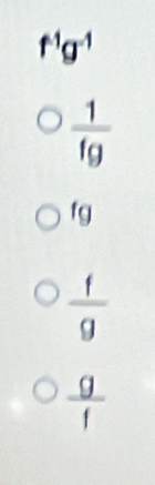 f^(-1)g^(-1)
 1/fg 
fg
 f/g 
 g/f 