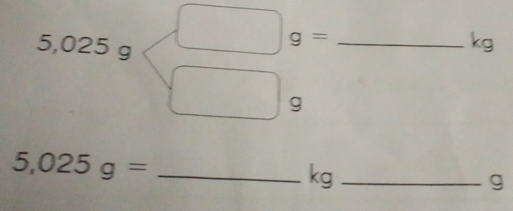 5,025g
_ g=
kg
g
_ 5,025g=
kg _
g