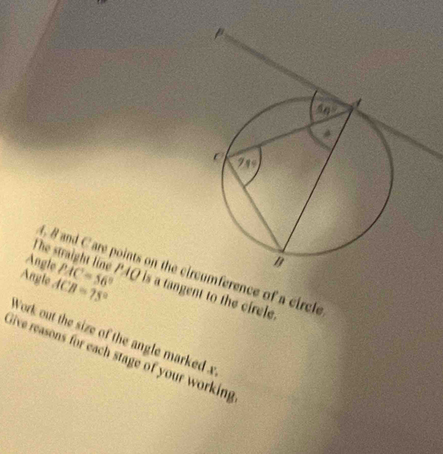 Solved: The st 4, 8 and C are points on the circmference of a circle ...