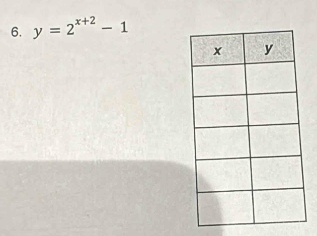 y=2^(x+2)-1