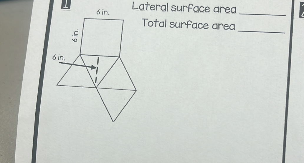 Lateral surface area_ 
Total surface area 
_